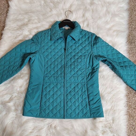 Pendleton Quilted Aqua Blue‎ Full Zip Lightweight Jacket Sz Sm - Picture 10 of 12